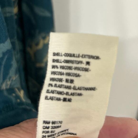 Free People Hello Lover Turquoise Floral Puff Sleeve Mini Dress Tunic Top L Boho - Picture 16 of 16